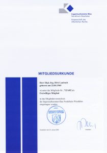 Mitglied Ingenieurkammer Bau NRW