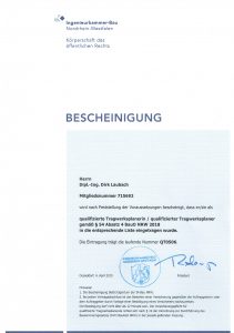 Qualifizierter Tragwerksplaner § 54 Absatz 4 BauO NRW