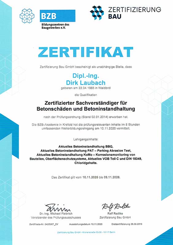 Sachverständiger für Betonschäden